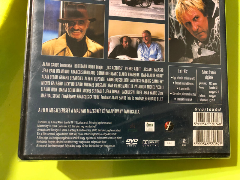 Les Acteurs DVD 2000 Színészek (Actors) Jean-Paul Belmondo - Directed by Bertrand Blier (5999546330397)