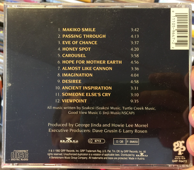 Szakcsi ‎– Eve Of Chance / GRP ‎Audio CD 1992 / GRP-96472