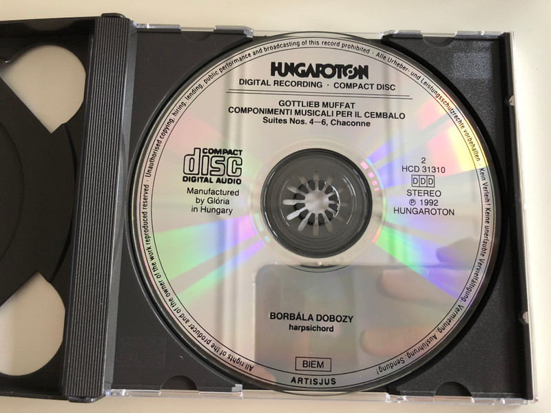 Gottlieb Muffat - Componimenti Musicali Per Il Cembalo (Complete) / Borbala Dobozy - harpsichord / Hungaroton 2x Audio CD 1992 Stereo / HCD 31309-10