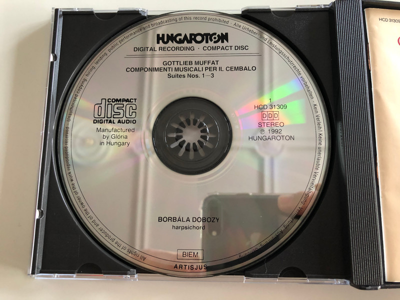 Gottlieb Muffat - Componimenti Musicali Per Il Cembalo (Complete) / Borbala Dobozy - harpsichord / Hungaroton 2x Audio CD 1992 Stereo / HCD 31309-10