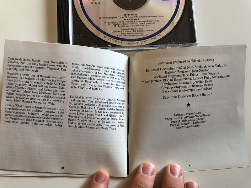 John Adams ‎– Music From Nixon In China / Libretto by Alice Goodman, Orchestra of St. Luke's / Conductor: Edo de Waart / Elektra Nonesuch ‎Audio CD 1988 / 79193-2