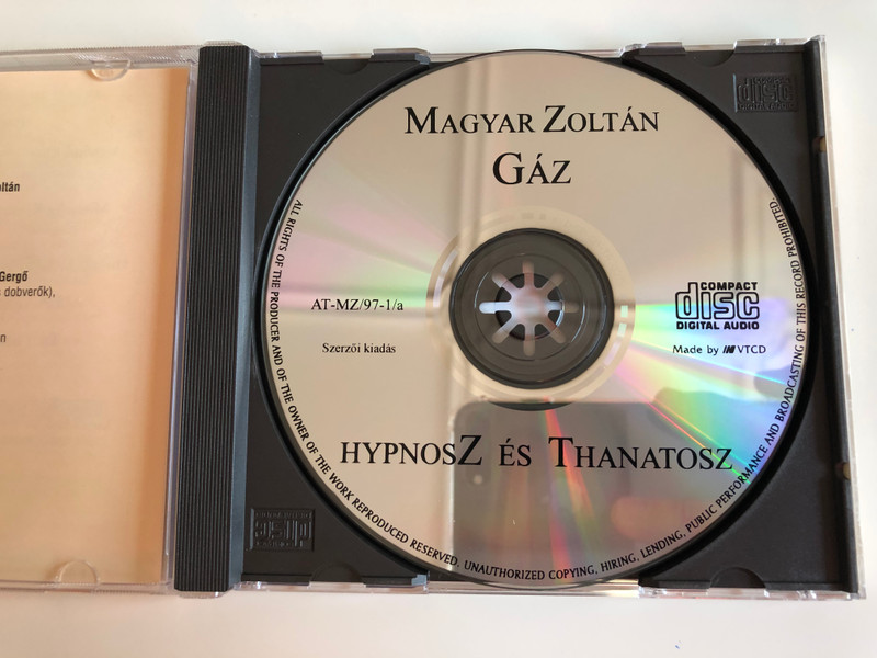 Magyar Zoltán: Gáz / Audio CD 1997 / AT-MZ/97-1/a / IZ - Irodalom es Zene / Hungarian Literature and Music