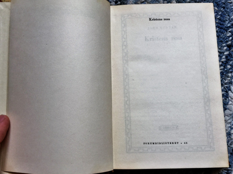 Kristens resa - John Bunyan / Swedish translation of the Pilgrim's Progress - from This World, to that which is to Come / Translated by Carl Björkman / Forumbiblioteket 1954 / Hardcover (PilgrimsProgressSWE)