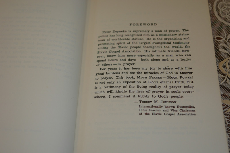 Much Prayer, Much Power by Peter Deyneka / 1970 Printing / Including a Chapter on "How to Conduct Prayer Meetings"