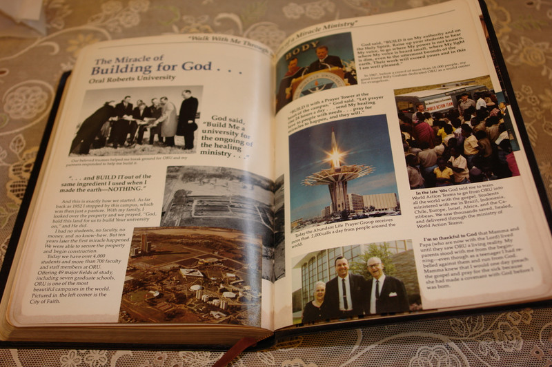 Holy Bible with Personal Commentary by Oral Roberts / Genuine Leather Bound - King James Version with Concordance 