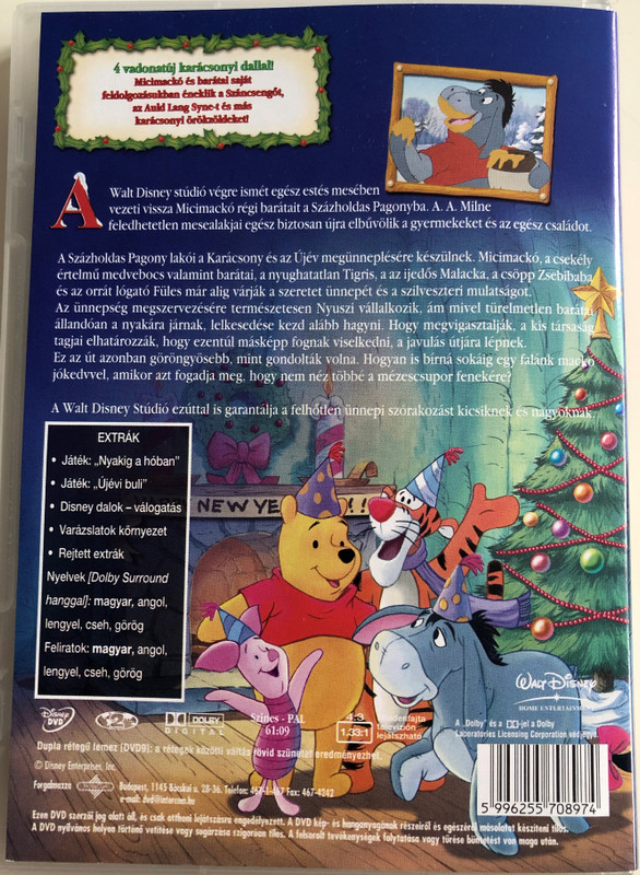 Winnie the Pooh - Very Merry Pooh Year DVD 1991 Micimackó - Boldog új mackóévet! / Directed by Jamie Mitchell, Gary Katona, Ed Wexler, Ken Kessel / Starring: Jim Cummings, John Fiedler, Paul Winchell, Ken Sansom (5996255708974)