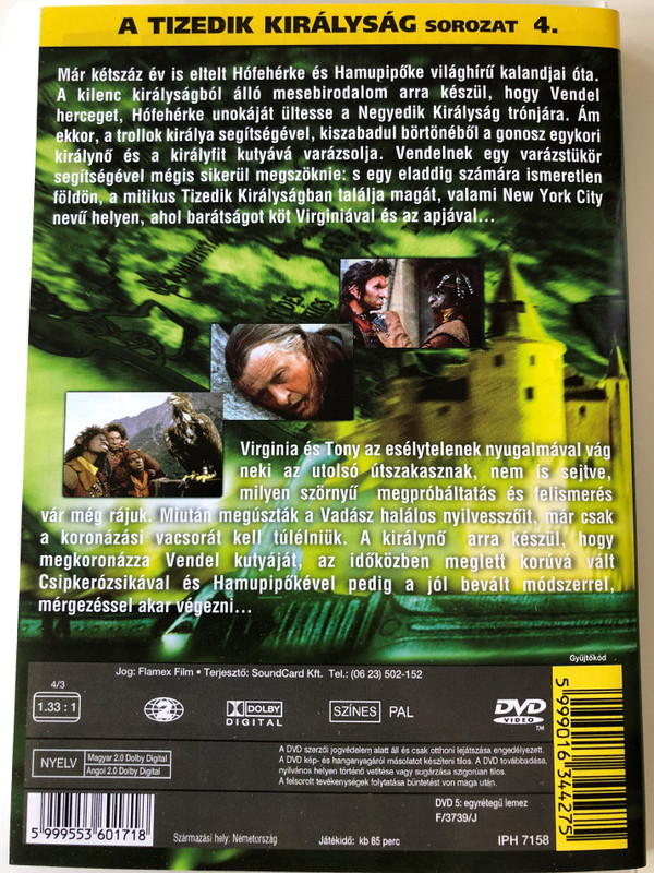 The 10th Kingdom Part 5 DVD 2000 A tizedik királyság 5. / Directed by David Carson, Herbert Wise / Starring: Ann-Margret, Ed O'neill, Scott Cohen, Dianne Wiest, Rutger Hauer (5999553601718)