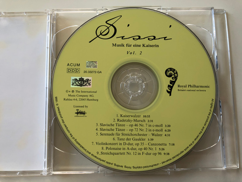 Sissi - Musik Für Eine Kaiserin / Royal Philharmonic Orchestra / Gala ‎2x Audio CD 1998 / 20.3327-GA