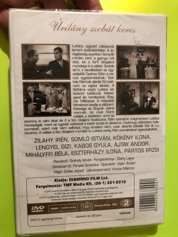 Úrilány szobát keres DVD 1937 Lady Seeks a Room / Directed by Béla Balogh / Starring: Zilahy Irén, Somló István, Ajtay Andor, Kabos Gyula, Zilahy Irèn / Régi magyar filmek / Hungarian Audio Only 