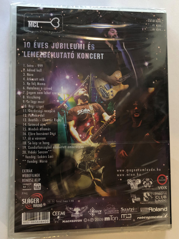 Magna Cum Laude Jubileum DVD 2009 Pecsa Szabadtér 2009. Június 5. / Nóra, Hatalmas a szíved, Régi sziget, Se kép se hang / Magneoton (5011865648420)