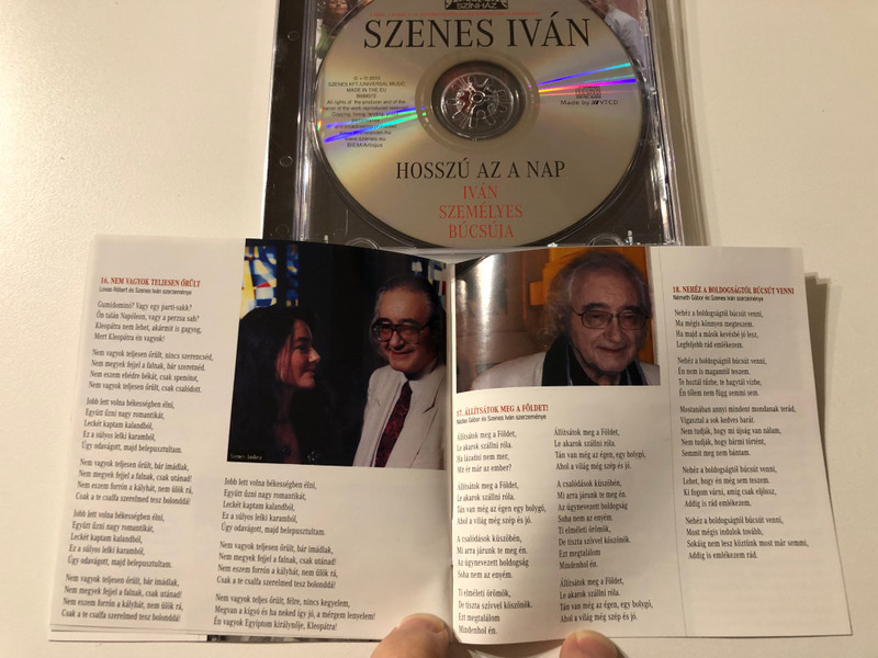 Szenes Iván ‎– Hosszú Az A Nap / Utolsó Üzenet / Iván személyes búcsúja / 22 Sláger eddig kiadatlan felvételek is / Universal Audio CD 2010 / B688072 