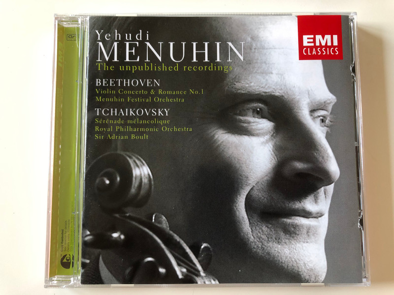 Yehudi Menuhin - The unpublished recordings / Beethoven - Violin Concerto & Romance No. 1, Menuhin Festival Orchestra / Tchaikovsky - Serenade melancolique, Royal Philharmonic Orchestra / EMI Records Ltd. Audio CD 2003 Stereo / 724356252325