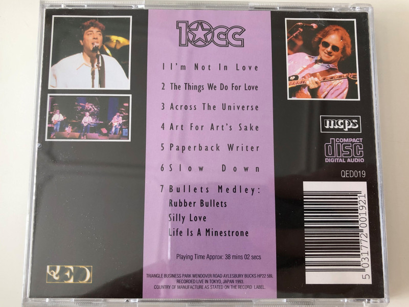 Live In Concert - Volume Two - 10cc ‎/ QED ‎Audio CD / QED019