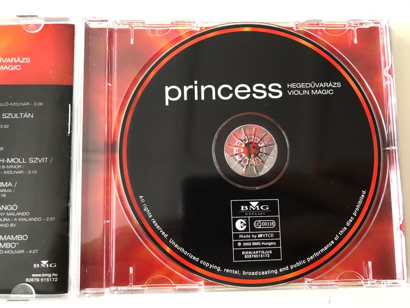 Princess ‎– Hegedűvarázs - Violin Magic / BMG Hungary ‎Audio CD 2003 / 82876 515172