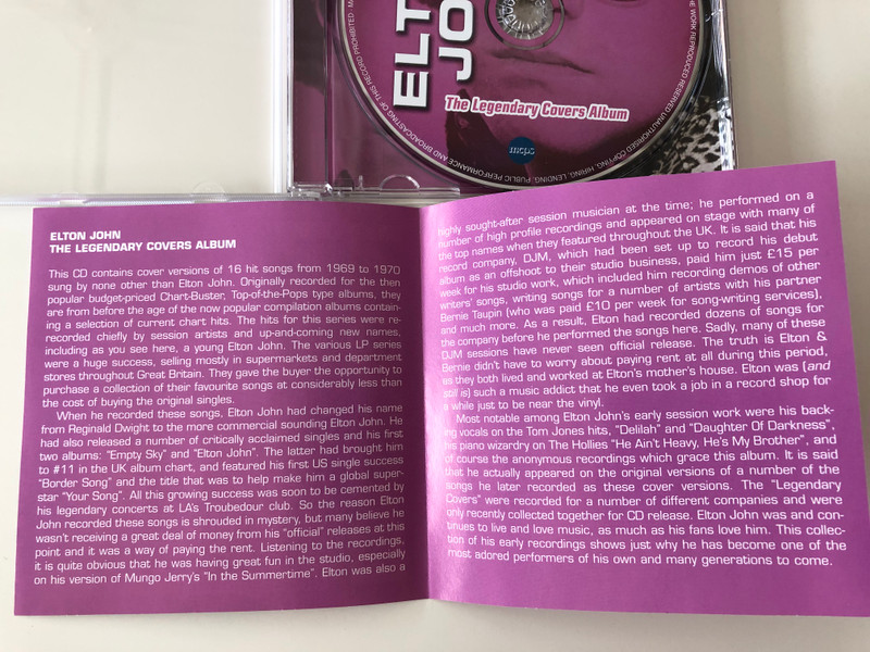 Elton John ‎– The Legendary Covers Album / Entertain Me Ltd. ‎Audio CD 2007 / 74391