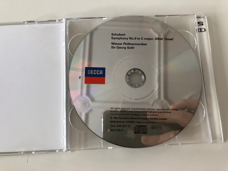 Schubert – The 3 Great Symphonies, Symphonies 5, 8 & 9 / Wiener Philharmoniker, Sir Georg Solti / Double Decca / Decca ‎2x Audio CD / 448 927-2