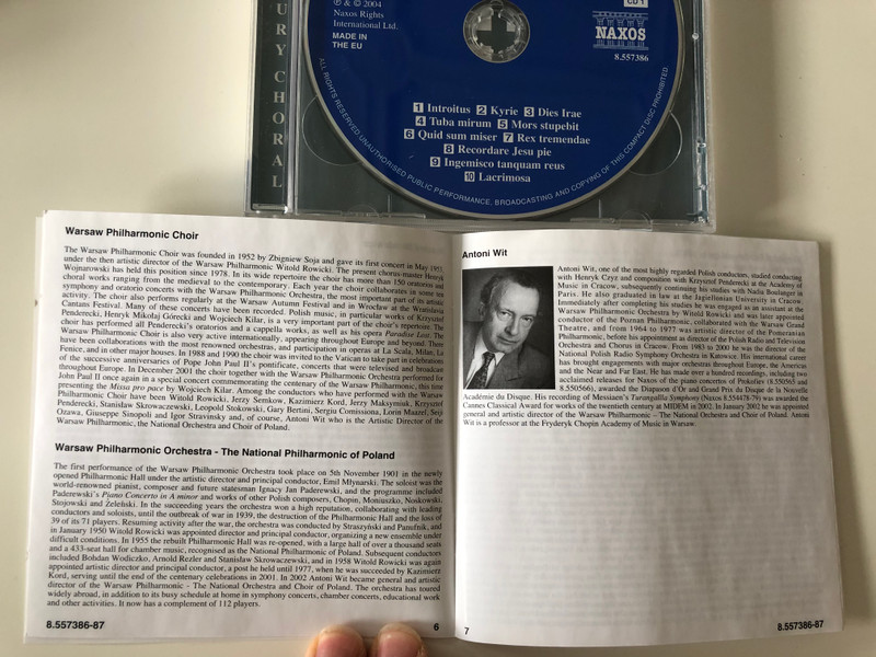 Penderecki ‎– A Polish Requiem / Klosińska, Rappé, Minkiewicz, Nowacki / Warsaw National Philharmonic Choir And Orchestra, Antoni Wit / Naxos ‎2x Audio CD 2004 / 8.557386-87