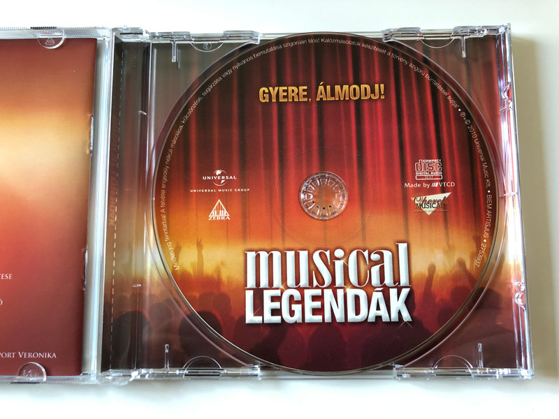Gyere, Almodj! Musical Legendák / A Budapesti Operettszinhaz Es A Universal Music, Kozos Koncertsorozata / Vago Zsuzsi, Dolhai Attila, Peller Anna, Mészáros Árpád Zsolt, Kerényi Miklós Máté / Universal Music Kft. ‎Audio CD 2010 / 2753937