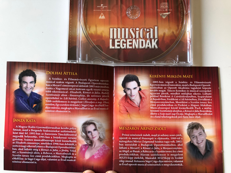 Gyere, Almodj! Musical Legendák / A Budapesti Operettszinhaz Es A Universal Music, Kozos Koncertsorozata / Vago Zsuzsi, Dolhai Attila, Peller Anna, Mészáros Árpád Zsolt, Kerényi Miklós Máté / Universal Music Kft. ‎Audio CD 2010 / 2753937