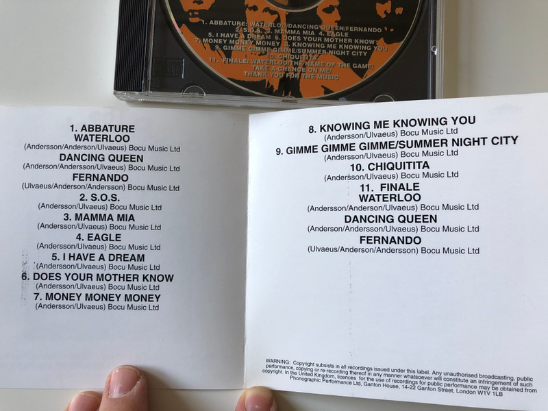 The Royal Philharmonic Orchestra ‎Plays ABBA / Including Mamma Mia, I Have A Dream, Does Your Mother Know, Money Money Money, Knowing Me Knowing You, and many more / Emporio ‎Audio CD 1995 / EMPRCD585