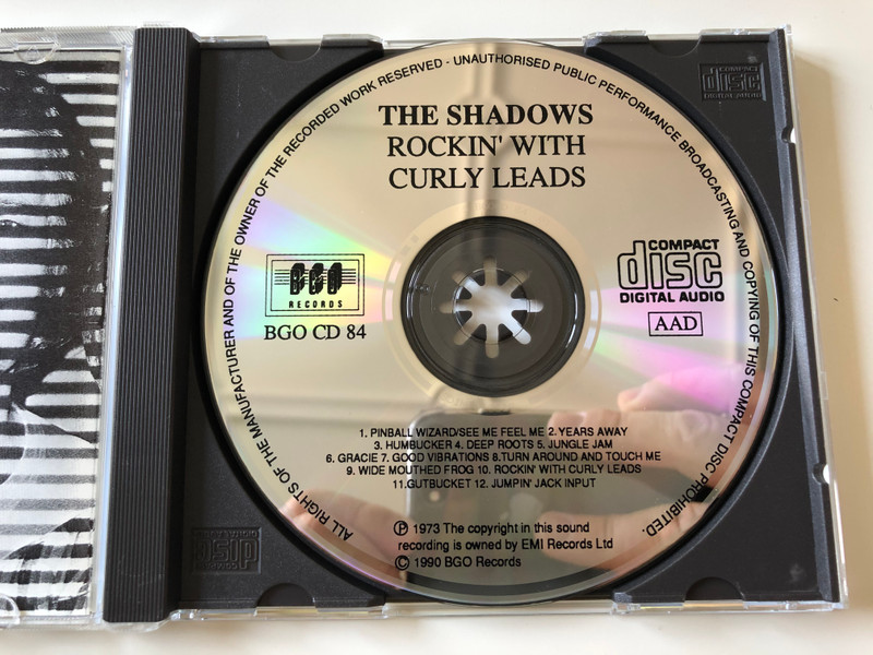 The Shadows ‎– Rockin' With Curly Leads / BGO Records Audio CD 1990 / BGO CD 84
