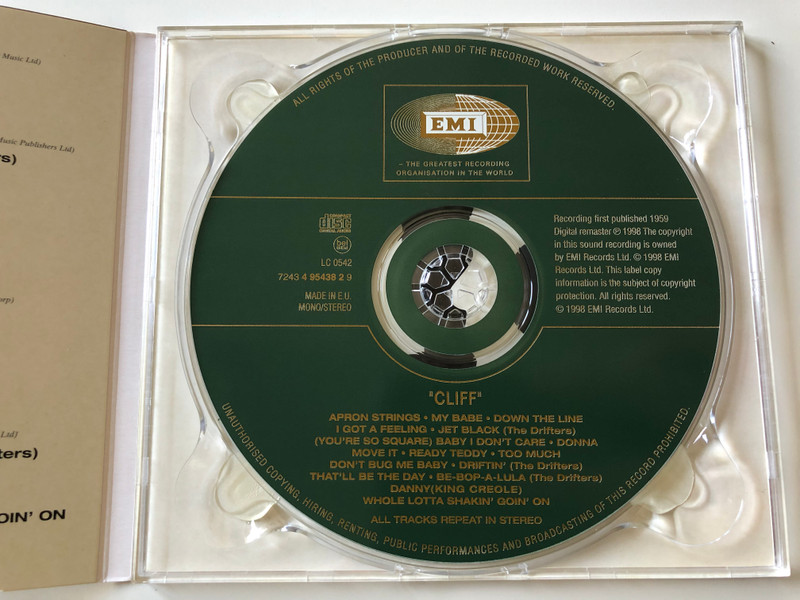 Cliff / EMI ‎Audio CD 1998 Mono & Stereo / 724349543829