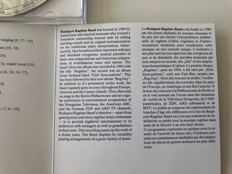 Trubadurrr - Budapest Ragtime Band / Audio CD 1993 Stereo / HCD 31532