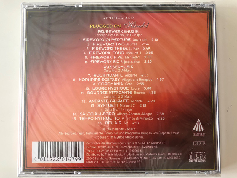 Synthesizer Music Plugged On - Georg Friedrich Handel / Music Alliance AG Audio CD 1996 / 4011222016799