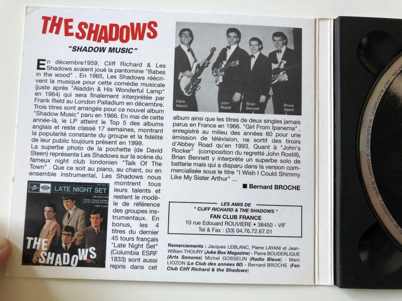 The Shadows - I Only Want To Be With You, Fourth Street, The Magic Doll, Stay Around, Maid Marion's Theme, Benno San, Don't Stop Now, In The Past, Fly Me To The Moon, Now That You're Gone / MAM Productions Audio CD 1999 Stereo / 5201092