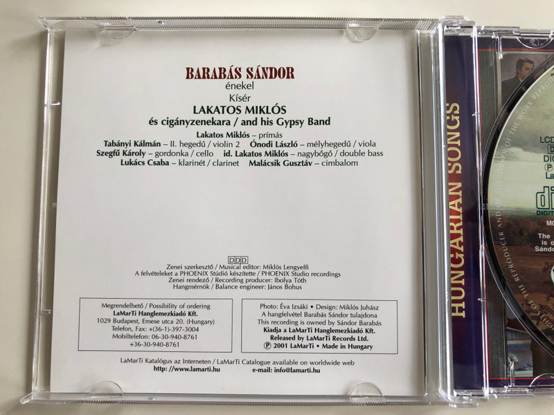 Mulass Velünk! 13. / Ket Ut Van Elottem - Hungarian Songs / / Barabas Sandor - enekel, Lakatos Miklos es Ciganyzenekara / LaMarTi ‎Audio CD 2001 Stereo / LCD 1032