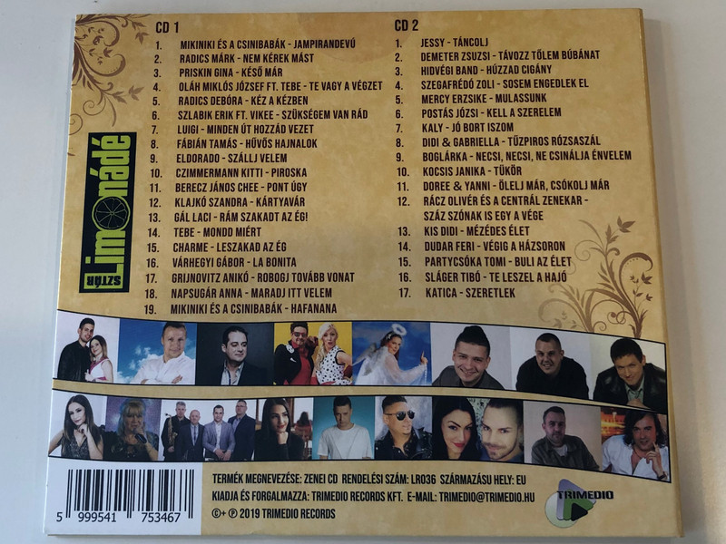 Sztár Limonádé - Aranyalbum 2019 / Trimedio ‎2x Audio CD 2019 / LR036