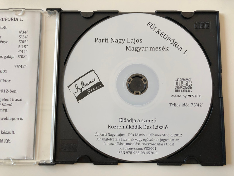 Fülkeufória 1. Parti Nagy Lajos - Magyar mesék / Directed by Magos György / Iglbauer Stúdió Audio CD 2012 - VOX001 / Hungarian Audio BOOK / Közreműködik Dés László (9789630845700)