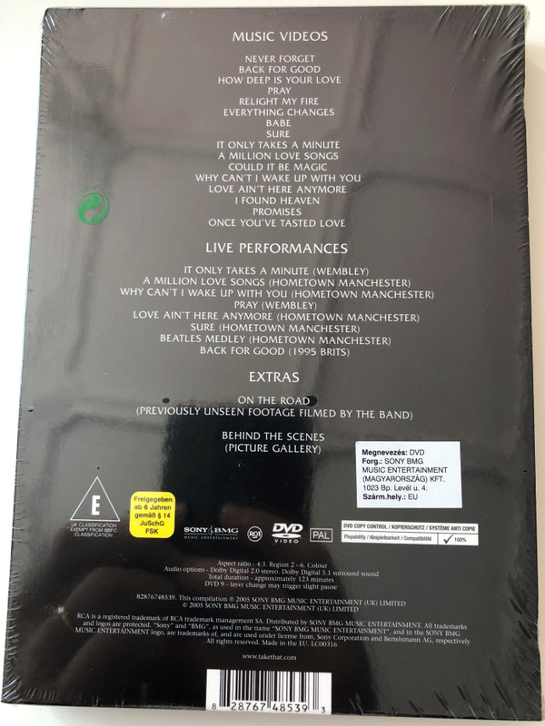 Take That - The Ultimate Collection DVD 2005 Never Forget / Music Videos, Live Performances, Extras, Behind the Scenes / Sony BMG (828767485393)