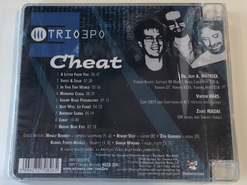 Trio3PO ‎– Cheat / Dr. Jeff A. Matrixx, Viktor Hars, Zsolt Madai / Periferic Records ‎Audio CD 2009 / BGCD 200