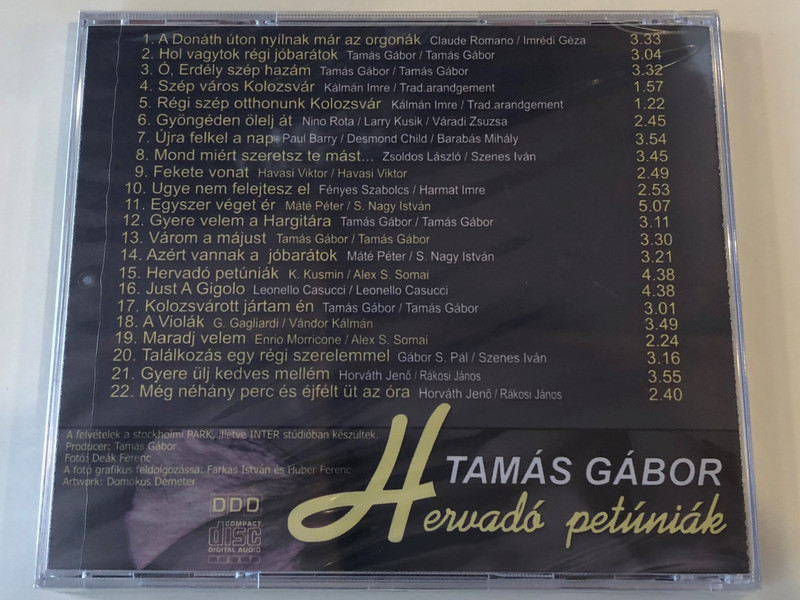 Best Of Hervadó Petúniák Válogatás legszebb dalaimból - Gábor Tamás ‎/ Park Studios ‎Audio CD