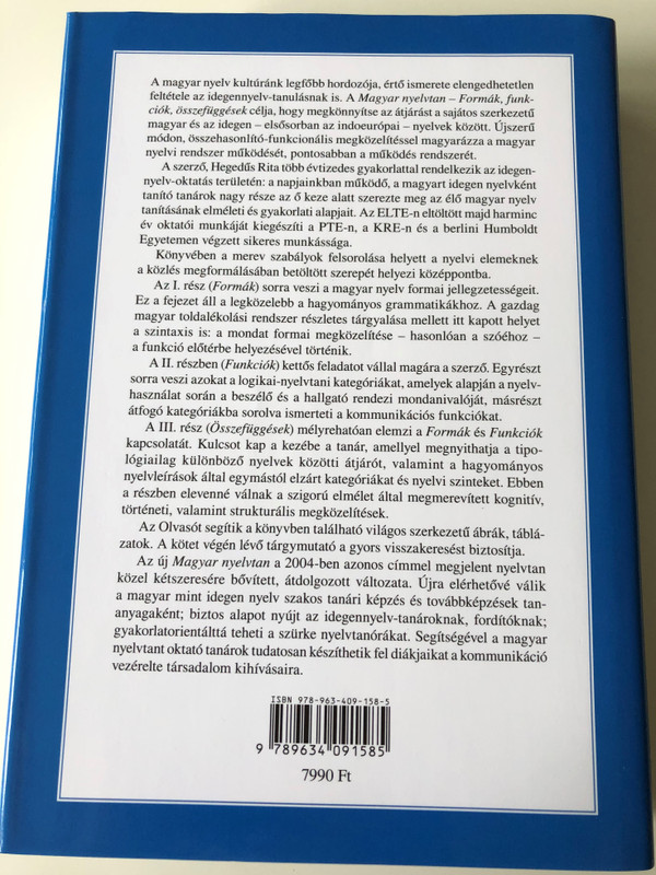 Magyar nyelvtan / Formák, funkciók, összefüggések / by Hegedűs Rita / Tinta Könyvkiadó / Hungarian Grammar (9789634091585)