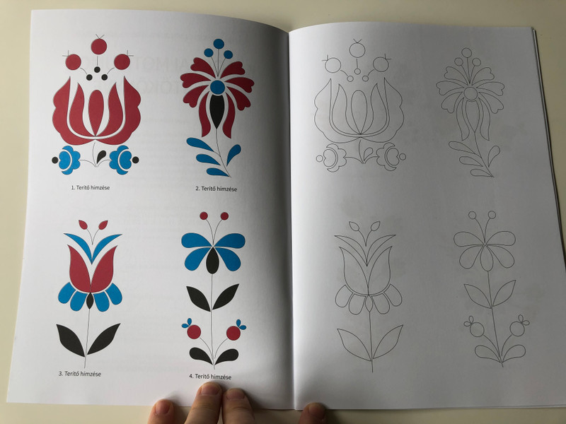 Kalocsai motívumok kifestőkönyve / Editor: Horváth Ágnes / Tinta Könyvkiadó / Coloring Book of Kalocsa Motifs (9789634090816)