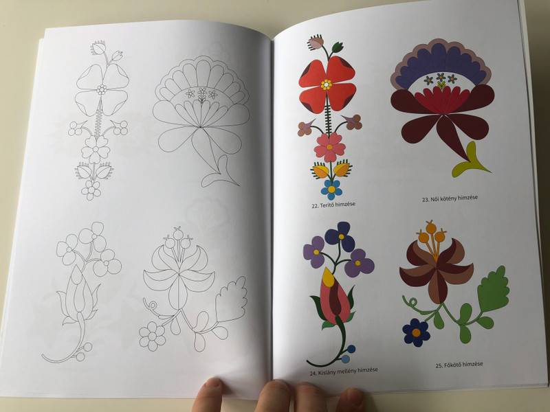 Kalocsai motívumok kifestőkönyve / Editor: Horváth Ágnes / Tinta Könyvkiadó / Coloring Book of Kalocsa Motifs (9789634090816)