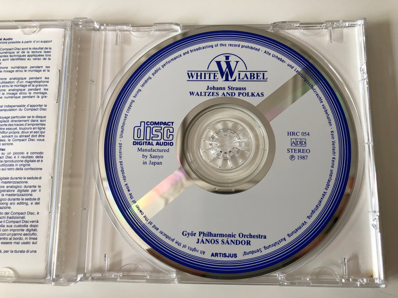Johann Strauss - Radetzkymarsch, Pizzicato-Polka, Kaiserwalzer, Frühlingsstimmen, Tik-Tak-Polka / Janos Sandor ‎/ Hungaroton ‎Audio CD 1987 Stereo / HRC 054