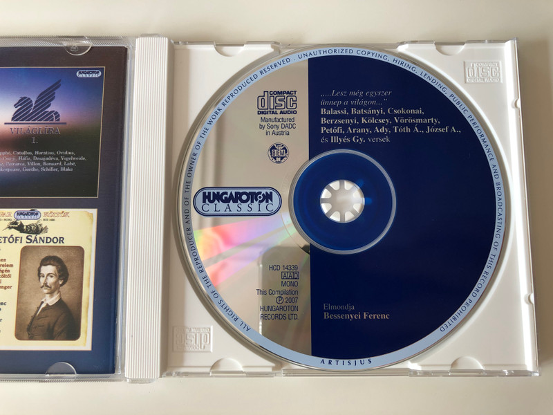Bessenyei Ferenc - ...Lesz meg egyszer unnep a vilagon... / Balassi, Batsanyi, Csokonai, Berzsenyi, Kolcsey, Vorosmarty, Petofi, Arany, Ady, Toth A., Jozsef A., Illyes / Hungaroton Classic Audio CD 2007 Mono / HCD 14339
