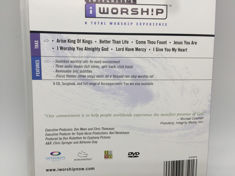 Integrity's Worship Volume F DVD 2004 A Total Worship Experience / Resource System DVD featuring I Worship You, I Give You my Heart, Lord Have Mercy / Christian worship songs (00068275016)