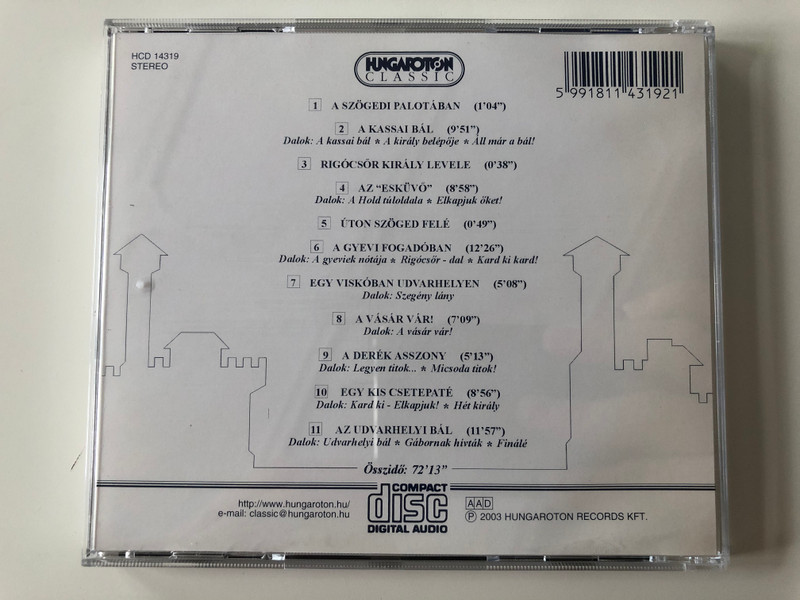 Szente Bela, Gulyas Levente - Rigocsor Kiraly - Mesemusical / A Grimm Testverek Meseje Nyoman / Hungaroton Classic Audio CD 2003 Stereo / HCD 14319