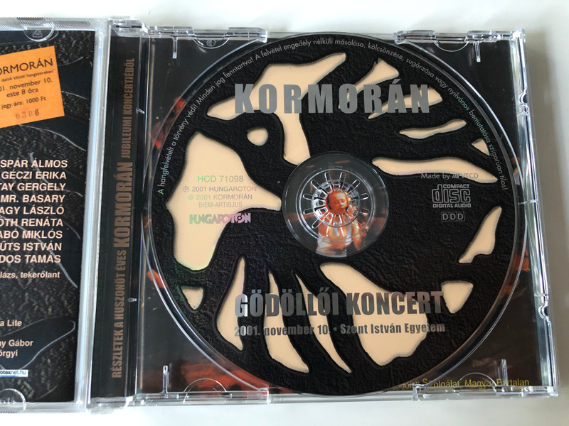 Kormorán ‎– Gödöllői Koncert / 2001. november 10. / Szent Istvan Egyetem / Hungaroton ‎Audio CD 2001 / HCD 71098