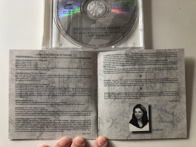 XVIII. Szazadi Udvari Muzsika - Godolloi Szimfonikus Zenekar / Godollo Varos Onkormanyzata Audio CD 1997 / GCD-001