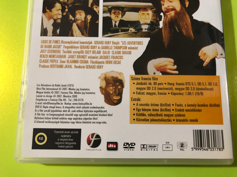 Les Adventures de Rabbi Jacob DVD 1973 Jákob rabbi kalandjai - Különleges extra változat / Directed by Gerard Oury / Starring: Louis de Funés, Suzy Delair, Claude Giraud, Marcel Dalio / The Mad Adventures of Rabbi Jacob