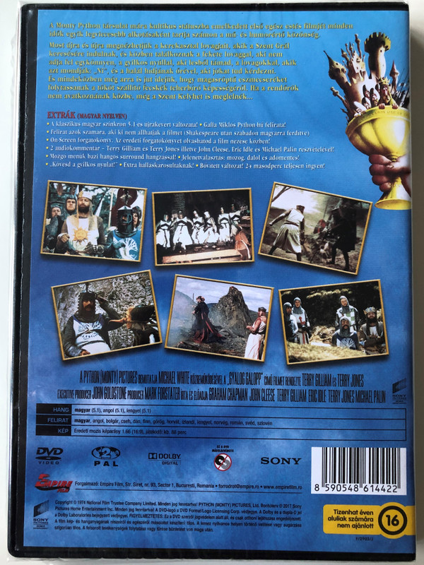 Monty Python & the Holy Grail DVD 1975 Monty Python Gyalog Galopp / Directed by Terry Gilliam, Terry Jones / Starring: Graham Chapman, John Cleese, Terry Gilliam, Eric Idle, Terry Jones, Michael Palin (8590548614422)