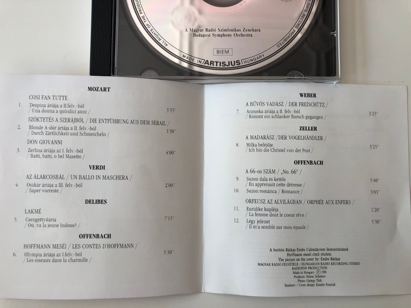 Kertesi Ingrid ‎– Operában - Operettben / Magyar Rádió Szimfónikus Zenekara - Budapest Symphony Orchestra / Radioton ‎Audio CD 1991 Stereo / HCD 31468