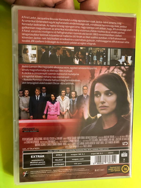 Jackie DVD 2016 / Directed by Pablo Larrain / Starring: Natalie Portman, Peter Sarsgaard, Greta Gerwig, Billy Crudup, John Hurt