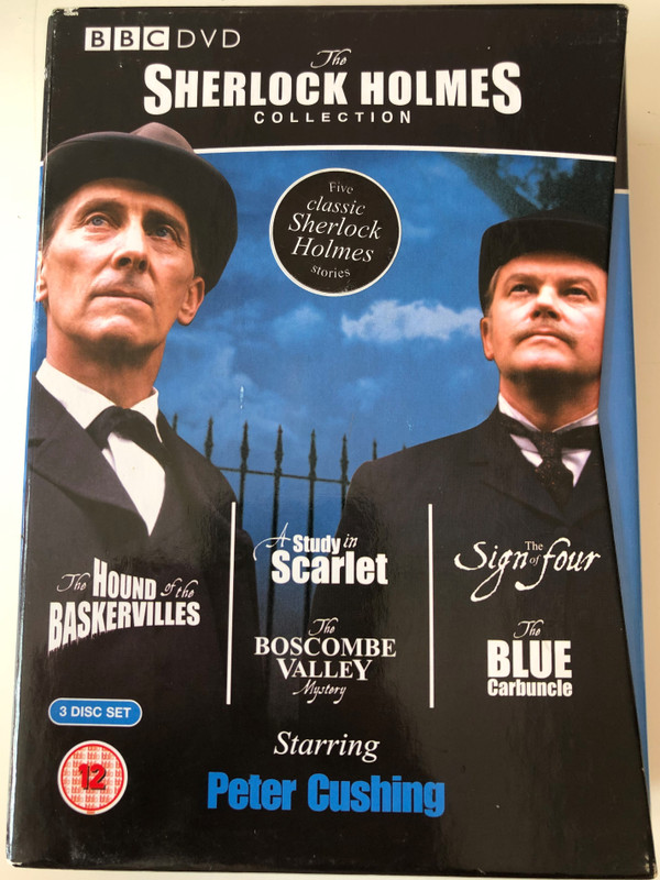 The Sherlock Holmes Collection BBC 3x DVD / The Hound of the Baskervilles - A Study in Scarlet - The Boscombe Valley Mystery - The Sign of four - The Blue Carbuncle / Directed by / Starring: Peter Cushing / 5 Classic Sherlock Holmes stories (5014503153328)