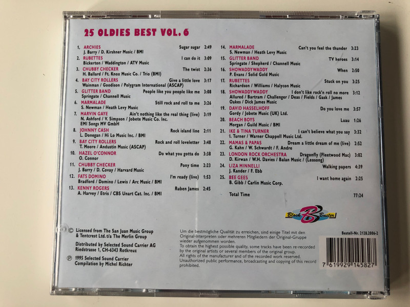 100 Oldies Best - Vol. 2 - CD Box 4 / Donovan - Colours, Sweet - Ballroom blitz, Archies - Sugar sugar, Rubettes - I Can do it, Marmalade - Rainbow, Johnny Cash - Big river, and many others / Selected Sound Carrier 4x Audio CD, Box Set / 5033